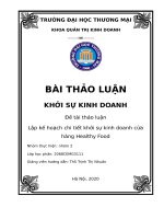 Thảo luận nhóm TMU thảo luận lập kế hoạch chi tiết khởi sự kinh doanh cửa hàng healthy food 