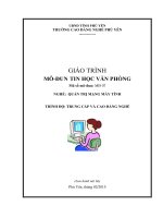 GIÁO TRÌNH MÔ-ĐUN TIN HỌC VĂN PHÒNG. NGHỀ: QUẢN TRỊ MẠNG MÁY TÍNH TRÌNH ĐỘ: TRUNG CẤP VÀ CAO ĐẲNG NGHỀ