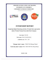 Thảo luận nhóm TMU INTERNSHIP REPORT completing digital marketing activities of tomita mart supermarket chain of tomita vietnam farm joint stock company 