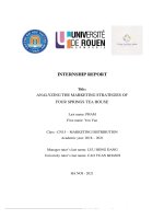 Thảo luận nhóm TMU INTERNSHIP REPORT title ANALYZING THE MARKETING STRATEGIES OF FOUR SPRINGS TEA HOUSE 