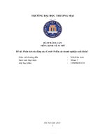 Thảo luận nhóm TMU môn KINH tế VI mô đề tài phân tích tác động của covid 19 đến các doanh nghiệp xuất khẩu 