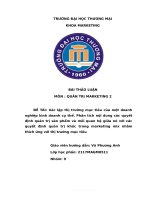 Thảo luận nhóm TMU xác lập thị trường mục tiêu của một doanh nghiệp kinh doanh cụ thể  phân tích nội dung các quyết định quản trị sản phẩm và mối quan hệ giữa nó với các quyết định quản trị khác 