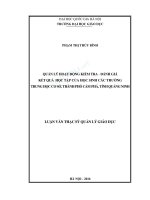 QUẢN LÝ HOẠT ĐỘNG KIỂM TRA - ĐÁNH GIÁ KẾT QUẢ HỌC TẬP CỦA HỌC SINH CÁC TRƯỜNG THCS, THÀNH PHỐ CẨM PHẢ, TỈNH QUẢNG NINH LUẬN VĂN THẠC SỸ