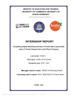 Thảo luận nhóm TMU INTERNSHIP REPORT completing digital marketing activities of tomita mart supermarket chain of tomita vietnam farm joint stock company 