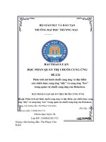 Thảo luận nhóm TMU phân tích mô hình chuỗi cung ứng và đặc điểm của chiến lược cung ứng và cung ứng trong đẩy kéo quản trị chuỗi cung ứng của heineken 