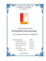 BÁO CÁO BÀI TẬP LỚN Kỹ thuật phần mềm ứng dụng ĐỀ TÀI PHẦN MỀM QUẢN LÝ KHO HÀNG