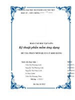 BÁO cáo bài tập lớn kỹ thuật phần mềm ứng dụng đề tài PHẦN mềm QUẢN lý KHO HÀNG 