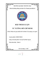 Thảo luận nhóm TMU tư TƯỞNG hồ CHÍ MINH đề tài phân tích quan điểm hồ chí minh về xây dựng con người 