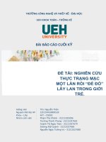 đề tài nghiên cứu thực trạng mặc một lần rồi để đố lây lan trong giới trẻ 