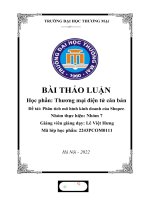 Thảo luận nhóm TMU thương mại điện tử căn bản đề tài phân tích mô hình kinh doanh của shopee  