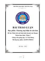 Thảo luận nhóm TMU thương mại điện tử căn bản đề tài phân tích mô hình kinh doanh của shopee  