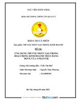 Ứng dụng trí tuệ nhân tạo trong hoạt động kinh doanh nhãn hàng dove của unilever 