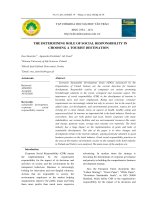 Vai trò của việc xác định trách nhiệm xã hội trong việc lựa chọn điểm đến của du lịch 