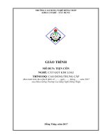 Giáo trình Tiện côn (Nghề: Cắt gọt kim loại - CĐ/TC) - Trường Cao đẳng Nghề Đồng Tháp