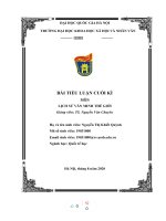 BÀI TIỂU LUẬN CUỐI kì môn LỊCH sử văn MINH THẾ GIỚI 