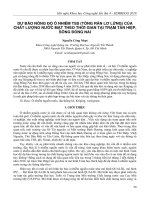 Dự báo nồng độ ô nhiễm TSS (tổng rắn lơ lửng) của chất lượng nước mặt theo thời gian tại trạm Tân Hiệp, sông Đồng Nai