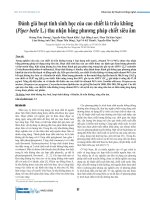 Đánh giá hoạt tính sinh học của cao chiết lá trầu không (Piper betle L.) thu nhận bằng phương pháp chiết siêu âm
