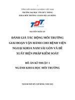 Đánh giá tác động môi trường giai đoạn vận hành bệnh viện nam sài gòn và đề xuất biện pháp kiểm soát 