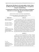 Hiệu quả giao tiếp thông tin của doanh nghiệp và hành vi tham gia đồng tạo sinh giá trị của khách hàng vai trò của nguồn lực tương tác của khách hàng 