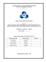 BÀI tập lớn môn LỊCH sử ĐẢNG đề tài ĐẢNG LÃNH đạo THỰC HIỆN đối NGOẠI, hội NHẬP QUỐC tế và BIỆN PHÁP bảo vệ CHỦ QUYỀN BIỂN, đảo của tổ QUỐC HIỆN NAY 