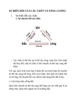 SỰ BIẾN đổi của các CHẤT và NĂNG LƯỢNG