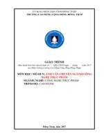 Giáo trình Anh văn chuyên ngành (Nghề: Công nghệ thực phẩm - Cao đẳng) - Trường Cao đẳng cộng đồng Đồng Tháp
