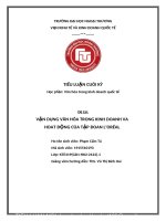 TIỂU LUẬN CUỐI kỳ học phần văn hóa trong kinh doanh quốc tế đ ề tài vận DỤNG văn hóa TRONG KINH DOANH và HOẠT ĐỘNG của tập đoàn L’ORÉA 