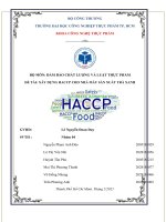 MÔN đảm bảo CHẤT LƯỢNG và LUẬT THỰC PHẨM đề tài xây DỰNG HACCP CHO NHÀ máy sản XUẤT TRÀ XANH 