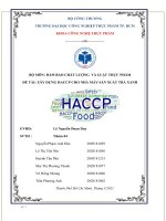 MÔN đảm bảo CHẤT LƯỢNG và LUẬT THỰC PHẨM đề tài xây DỰNG HACCP CHO NHÀ máy sản XUẤT TRÀ XANH 