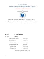 BỘ MÔN ĐẢM BẢO CHẤT LƯỢNG VÀ LUẬT THỰC PHẨM ĐỀ TÀI XÂY DỰNG HACCP CHO NHÀ MÁY SẢN XUẤT TRÀ XANH