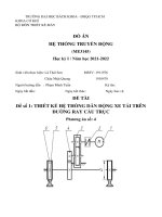 THIẾT KẾ HỆ THỐNG DẪN ĐỘNG XE TẢI TRÊN ĐƯỜNG RAY CẦU TRỤC