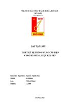 BÀI tập lớn THIẾT kế hệ THỐNG CUNG cấp điện CHO NHÀ máy LUYỆN KIM ĐEN 