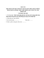 Báo cáo biện pháp giáo dục hiệu quả thi giáo viên chủ nhiệm lớp giỏi
