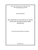PHÁT TRIỂN ĐỘI NGŨ GIÁO VIÊN Ở CÁC TRƯỜNG TRUNG HỌC CƠ SỞ HUYỆN GIỒNG TRÔM, TỈNH BẾN TRE