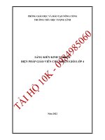 SKKN CHỦ NHIỆM KHỐI lớp 4 BIỆN PHÁP GIÁO VIÊN CHỦ NHIỆM GIỎI lớp 4 