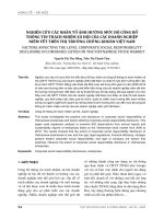Nghiên cứu các nhân tố ảnh hưởng mức độ công bố thông tin trách nhiệm xã hội của các doanh nghiệp niêm yết trên thị trường chứng khoán Việt Nam