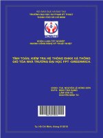 Tính toán, kiểm tra hệ thống đhkk – thông gió tòa nhà trường đại học fpt   greenwich ngành công nghệ kỹ thuật nhiệt 