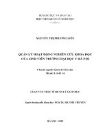 Luận văn thạc sỹ - Quản lý hoạt động nghiên cứu khoa học của sinh viên Trường Đại học Y Hà Nội