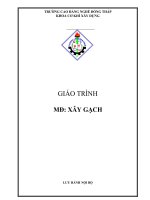 Giáo trình Xây gạch - Trường Cao đẳng nghề Đồng Tháp