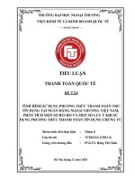 tình hình sử dụng phương thức thanh toán thư tín dụng tại ngân hàng ngoại thương việt nam phân tích một số rủi ro và một số lưu ý khi sử dụng phương thức thanh toán tín dụng chứng từ 