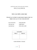 TIỂU LUẬN môn LOGIC học tên đề tài VAI TRÒ của PHÁN đoán TRONG VIỆC cải THIỆN NĂNG lực tư DUY CHO SINH VIÊN 