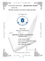 TIỂU LUẬN môn LUẬT KINH DOANH đề tài hợp ĐỒNG TRONG KINH DOANH THƯƠNG mại 