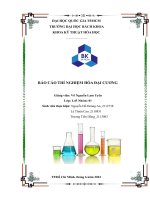BÁO CÁO THÍ NGHIỆM HÓA ĐẠI CƯƠNG