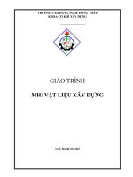Giáo trình Vật liệu xây dựng - Trường Cao đẳng nghề Đồng Tháp