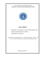 Giáo trình Sản khoa và gieo tinh nhân tạo (Nghề: Dịch vụ thú y - Cao đẳng) - Trường Cao đẳng Cộng đồng Đồng Tháp
