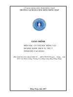 Giáo trình Cơ thể học động vật (Nghề: Dịch vụ thú y - Cao đẳng): Phần 1 - Trường Cao đẳng Cộng đồng Đồng Tháp