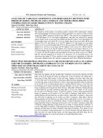 Phân tích thành phần phương sai và hệ số di truyền giữa các giống lợn thuần Duroc, Piétrain, Landrace và các tổ hợp lai của chúng trên một số tính trạng kiểm tra năng suất