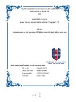 TIỂU LUẬN học PHẦN NHẬP môn KINH tế QUỐC tế đề tài một công việc cụ thể phù hợp với ngành kinh tế quốc tế và trình bày 