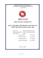 tiểu luận môn thương mại dịch vụ đề tài tìm hiểu tình hình du lịch quốc tế trên thế giới giai đoạn 2010 2020 