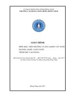 Giáo trình Môi trường và sức khỏe vật nuôi (Nghề: Chăn nuôi - Cao đẳng) - Trường Cao đẳng Cộng đồng Đồng Tháp